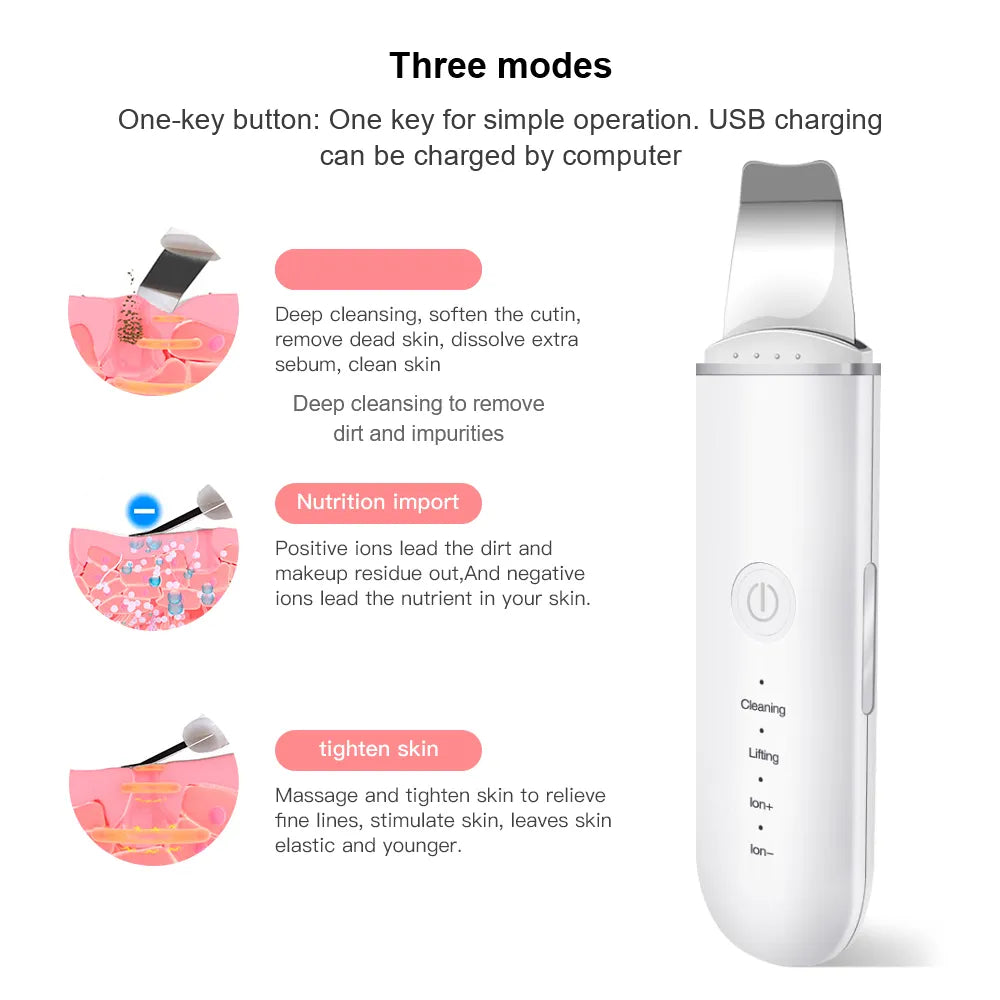 Ultrasonic Skin Scrubber: Blackhead Remover & Facial Lifter