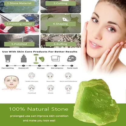 Jade Face Massager & Gua Sha Set for Natural Facial Spa