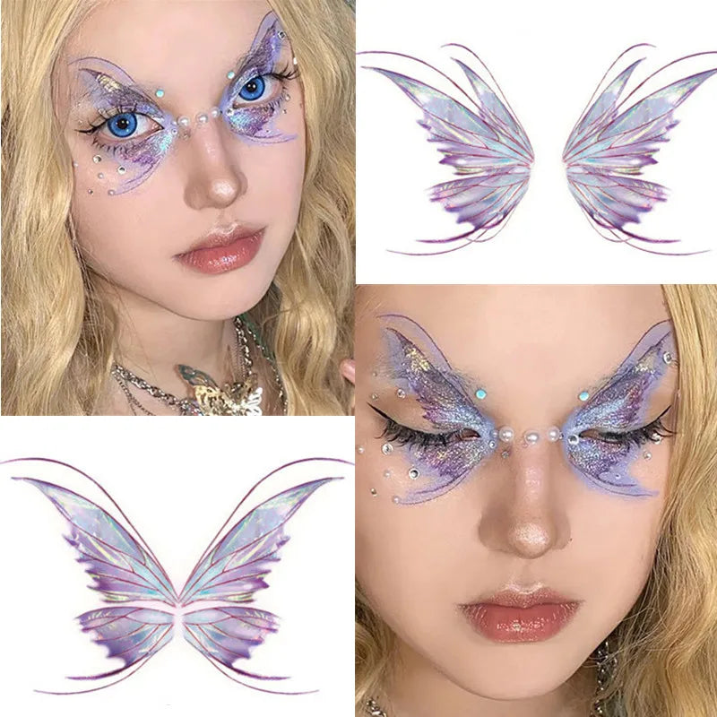 Fairy Butterfly Wings Shiny Tattoo Sticker Waterproof